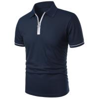 Camisa Polo Hombre Verano Manga Corta Cierre De Cremallera Ligera Color Sólido Fitness Hawaii Transpirable Cuello Tops - details 5