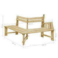 vidaXL Banco de jardín madera pino impregnada 240 cm - details 4