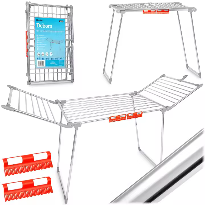 Secador de ropa de pie extensible Debora acero inoxidable 19 m - 1