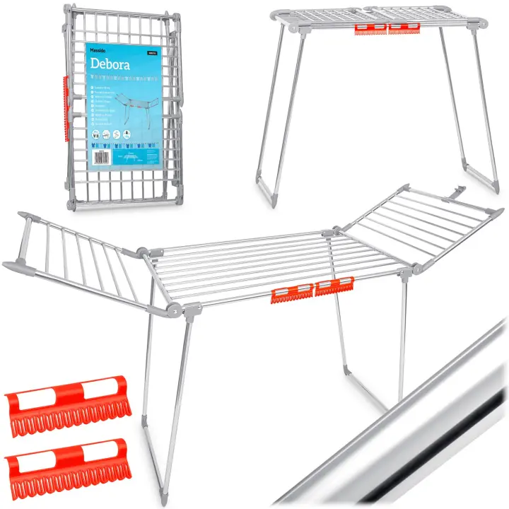 Secador de ropa de pie extensible Debora acero inoxidable 19 m - 1