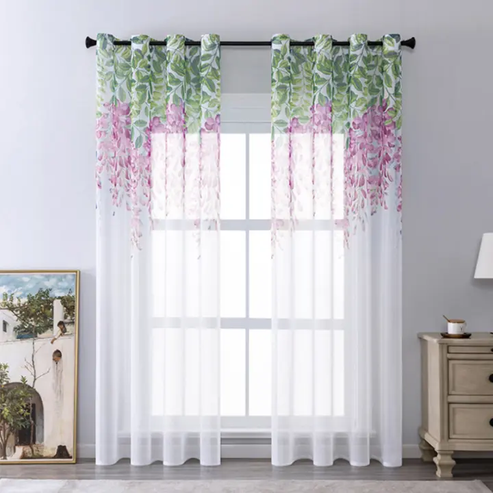 Balcón salón cortina opaca permeable a la luz, una pieza, An:100cm * L:220cm, perforada - 1