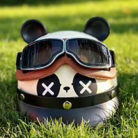 Casco De Motocicleta Retro De Verano Medio Para Hombres Y Mujeres Estilo Harley Con Gafas Diseño De Orejas De Gato Seguridad Y Moda Indispensable Para Viajes - details 13