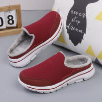 Zapatillas Casuales De Algodón Para Hombre Invierno Cómodas Y Cálidas Zapatillas De Casa Con Piel Media Botas De Nieve Suela EVA Zapatos Planos Suaves Talla Verdadera Para Adultos - details 9