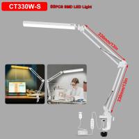 Lámpara De Escritorio NEWACALOX 80 PCS SMD LED Tres Secciones Con Braza Larga Protección Ocular USB Dimmable Plegable Para Estudio - details 1