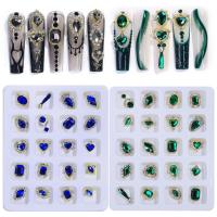 Kit De Diamantes Para Uñas Azules 20pcs Accesorios De Vidrio Para Manicura Decoración De Luxo Tamaños Y Estilos Variados Para DIY En Uñas Y Ropa - details 0