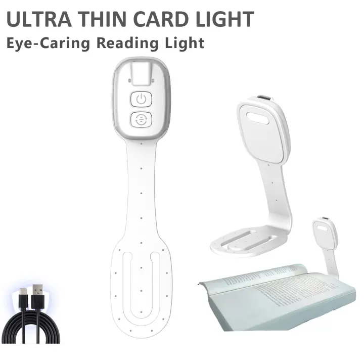 Nueva lámpara de lectura con clip para libro, luz de noche, lámpara de mesa con clip portátil, protección para los ojos, mini luz LED con forma de tarjeta, regalo creativo - 1