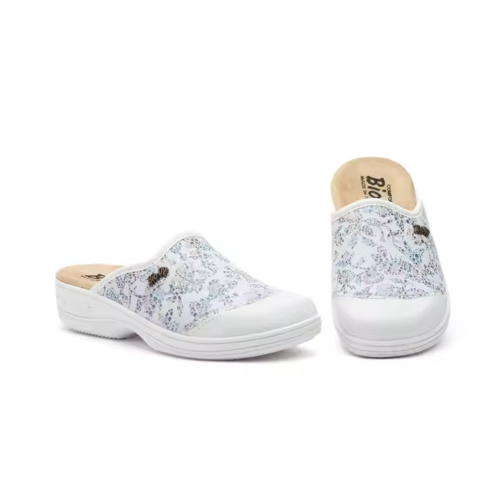 Bioup TS-553 Ida Blanco Zuecos Mujer Licra Plantilla Especial Cómoda - 1