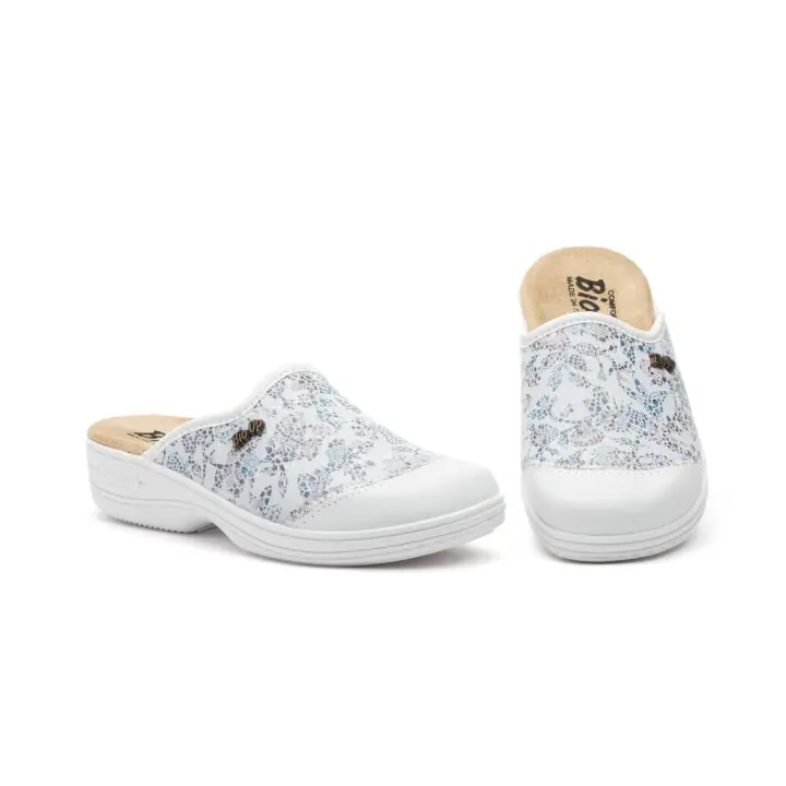 Bioup TS-553 Ida Blanco Zuecos Mujer Licra Plantilla Especial Cómoda - 1