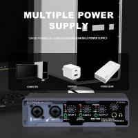 Tarjeta De Sonido BOMGE Mixer USB 24-bit/192KHz Con Potencia Fantasma 48V Caso Metálico Para Guitarristas Cantantes Y Podcasters - details 5