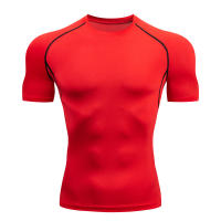 Camiseta De Compresión Para Hombre Fitness Entrenamiento De Correr En La Playa Secado Rápido Protección Contra Arrugas Sportswear De Gimnasio Manga Corta Ajustada - details 11
