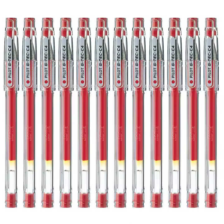Pilot G-TEC-C4 Tinta Gel con Capuchón Trazo 0,2mm, Rojo (Pack de 12 Uds.) - 1
