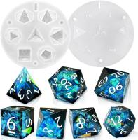Molde De Dados Poliedros De Borde Afilado 7 Piezas Para Juegos De Mesa Molde De Silicona Para La Creación De Dados De Resina - details 0