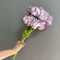 Ramo De Flores Artificiales Tejidas a Mano En Ganchillo Estilo Carnation Para Decoración De Hogar Cumpleaños Boda Día De La Madre Regalos - details 4