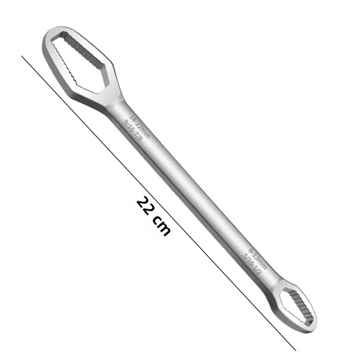 Llave De Tornillo Universal Ajustable 8-22mm Doble Cabeza Herramientas De Reparación De Motocicleta Y Coche Llave De Eje Mini Ratchete De Acero Inoxidable - 1