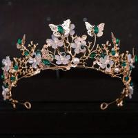 Diadema De Boda Hecha a Mano Con Perlas Y Rhinestones Diseño Floral Con Mariposa Accesorio Para El Cabello Regalo De Novia - details 3