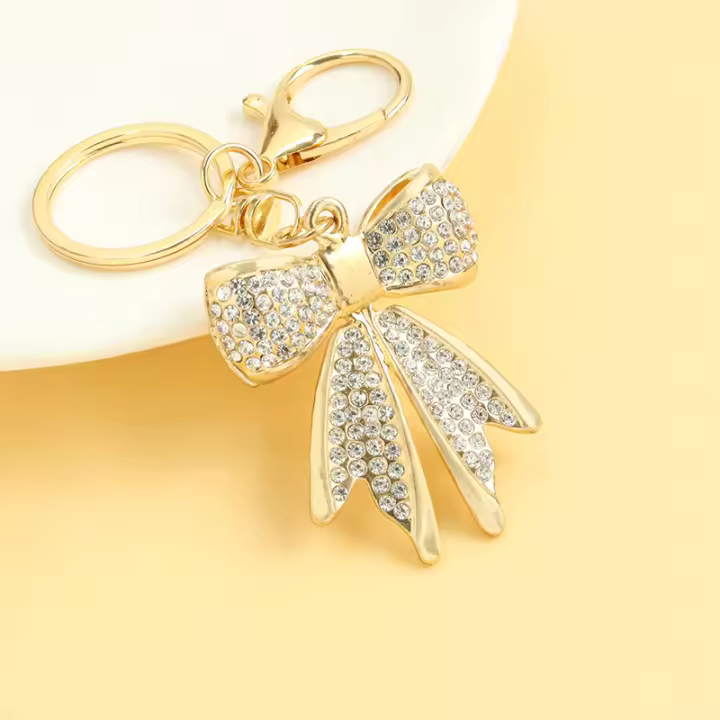 Llavero De Mujer Con Diamantes En Forma De Borla Accesorios Para Bolso Y Llaves Estilo Kpop Romántico Y Dulce Aleación De Zinc Para Coche Interior - 1