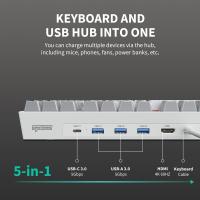 Teclado mecánico 3inuS 87 teclas 5 en 1 con hub dual USB-C y cable hot-swappable - interruptores marrones. - details 5