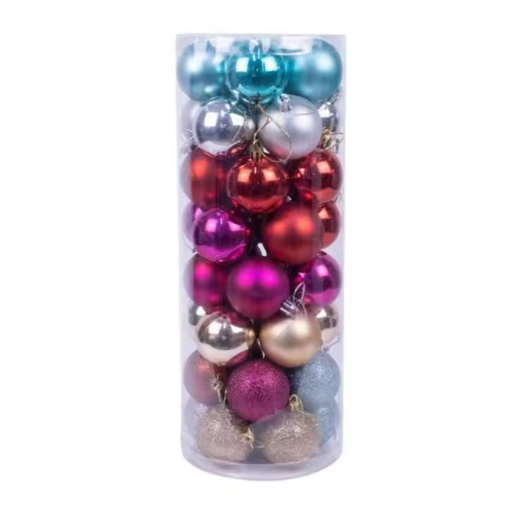 Juego de 40 adornos de bolas de Navidad bolas colgantes para decoración de árbol de Navidad Plata - 1