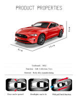 Ford Mustang GT De 1:32 En Aleación De Zinc Modelo De Coche De Colección Con Luz Y Música Regalo Para Niños Y Adultos - details 1