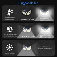 Lámpara De Pared Solar LED Con Sensor De Movimiento 4 Lados Luz Exterior Para Jardín Y Courtyard Impermeable Luz De Coche - details 1