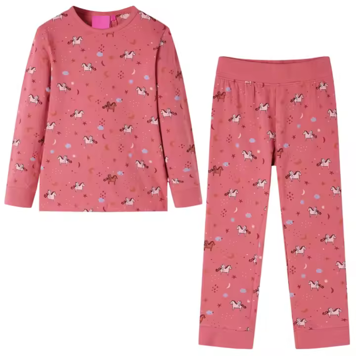 Pijama infantil de manga larga rosa 116 - 1