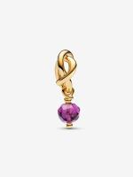 Colgrando de Círculo de eternidad Morado facetado - Baño de Oro de 14K - details 0