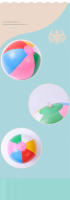 Bola De Playa Inflable De PVC Colores Para Niños Juguete Deportivo Interactivo Para Piscina Divertido Regalo De Verano Con Estampado Rayado - details 2