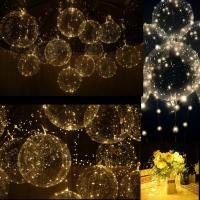 10 Pack Globos LED De 20 Pulgadas Luminosos Con Cuerda Para Fiesta De Cumpleaños Bobo Glow Bubble Balloons Claros Para Eventos Diversos - details 3