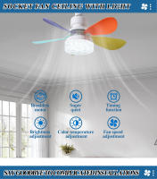 Ventilador with Luz LED para dormitorio, restorante, ventilador de techo, accesorios de iluminación simples y modernos para más alto - details 9