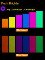 6pc Cinta Fluorescente UV Neón Para Decoración De Casas Bodas Y Fiestas En La Oscuridad Advertencia De Escaleras Tela Reacciona Al Luz Negro - details 5