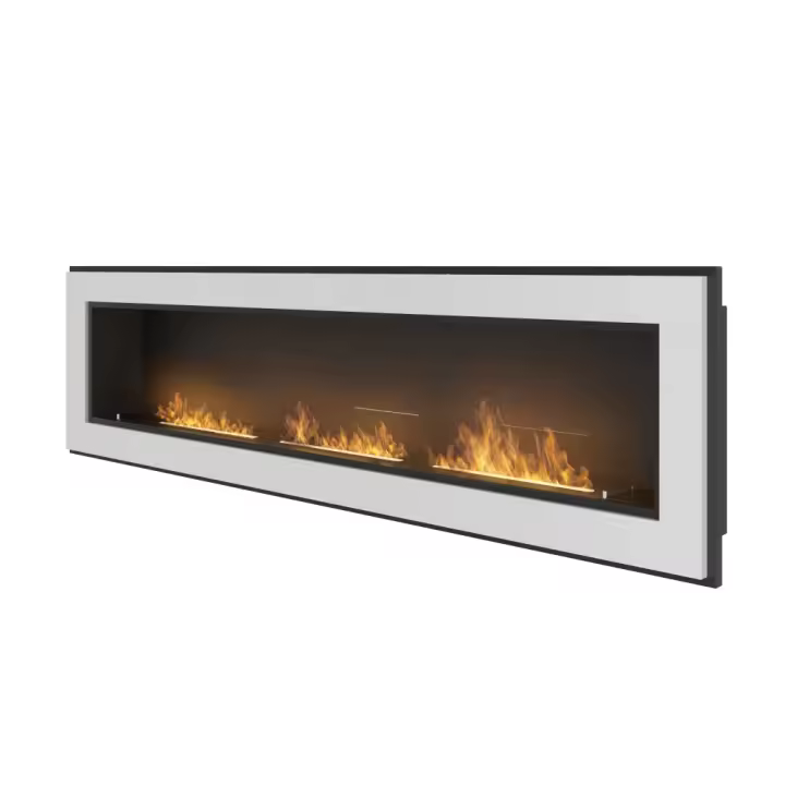 Chimenea de Bioetanol empotrada Frame 1800 SimpleFire con Cristal Blanco - 1