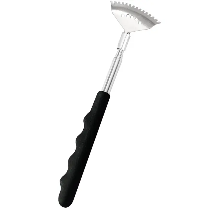 Cepillo De Espalda Extensible Con 15 Dientes En Acero Inoxidable Mango Portátil De Goma Para Masaje Y Limpieza De La Piel - 1