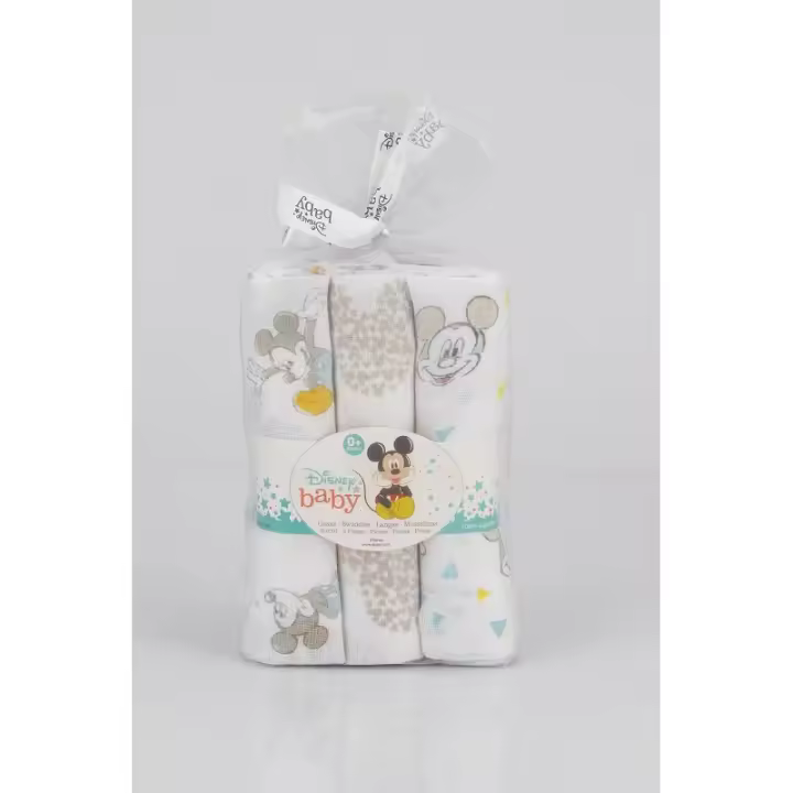 Pack 3 gasas / muselinas Mickey para bebé Interbaby MK018 - 1