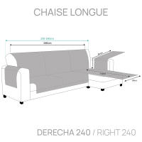 Vipalia - Protector Cubre Sofá Funda de Sofa Chaise Longue 240 Adaptable modelo Brisa Liso - details 10