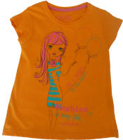 Camiseta Niña Manga Corta Losan Naranja Rosa  Verde 2 años 5 años 6 años 7 años 92 110 116 122 Algodón Verano - details 1