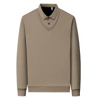 Camisa Polo Casual Para Hombres De Color Sólido Con Bloqueado Cómodo Para Todas Las Estaciones Versátil Top Antigüedad Doble - details 17