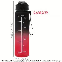 Botella Deportiva De 800ML Con Escala Y Cierre Hermético Para Viajes Y Fitness Plástico Resistente a Derrames Para Beber - details 5