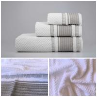 Juegos Toallas de baño algodón Portugués 600g de alta calidad set 3 - Lille en Blanco/Gris gruesas y duraderas | Mercatienda.es - details 0