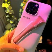 Funda De Teléfono INS Nueva Para iPhone Con Portador De Labial Y Silicone De Color Rhode Compatible Con Series 16 15 14 13 12 11 pro Max plus - details 12
