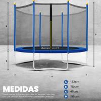 Devessport Cama Elástica Combo 182 Cm con Red - Diversion Garantizada para Niños Exterior con Red de Seguridad | Trampolín Infantil Resistente para Jardín | Cama Elástica 50 KG para Toda la Familia - details 3