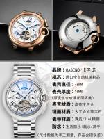 Reloj De Pulsera Automático De Lujo Para Hombre Estilo Casual Con Fase Lunar Y Calendaría Resistente Al Agua Cuero Y Acero Inoxidable - details 4