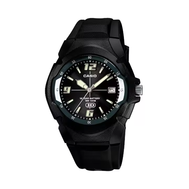 Reloj deportivo clásico hombre Casio MW-600F-1A dial negro correa resina 10 años batería - 1