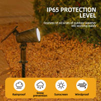 Luces De Punto Solar RGB 9 LED Para Exterior IP65 Impermeables Ajustable Brillo Para Jardín Yard Árboles De Palma - details 1