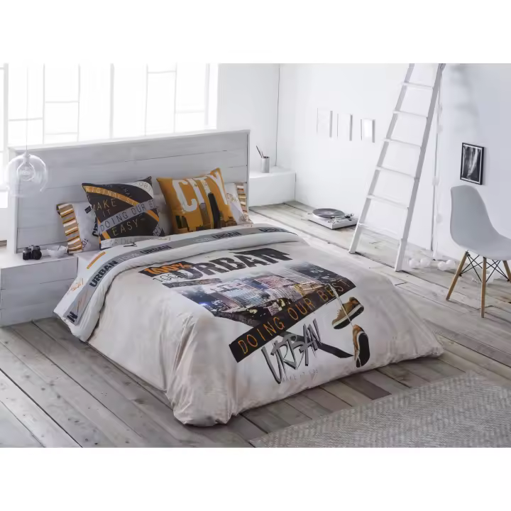 JVR - Funda nórdica juego de 2 piezas modelo URBAN - Tejido 100% Algodón - Estampado digital - Fabricado en España - Cama 90/105/135/150/160/180 - 1