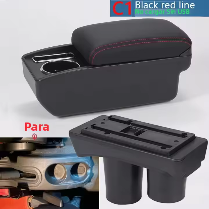 Caja De Reposabrazos Para Citroen C2 Y C3 Accesorios De Interiores Para Coche Con Soporte De Taza Y Almacenamiento Material PU Cuero / Plástico ABS Certificación CE - 1