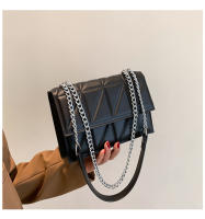 Bolso De Hombro Para Mujer Con Cadena Y Parche Bordado Bolso Bandolera Diario Sólido Color PU Cuero Sintético Cuadrado - details 7