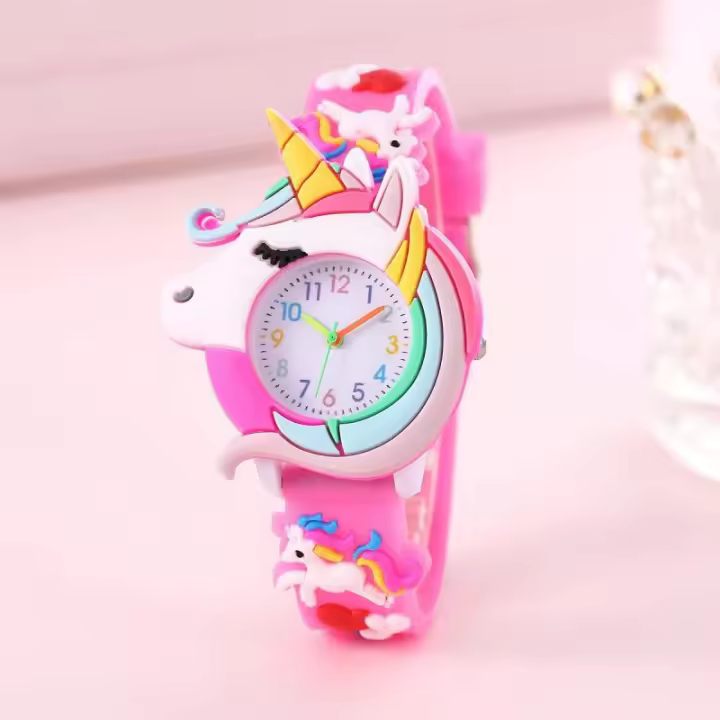 Reloj De Cuarzo Para Niños Y Niñas 2024 Nuevo Con Imagen De Nube Arcoíris Bandeja De Silicona Dibujos Animados Lindos Resistentes Al Choque - 1
