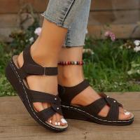 Sandalias De Mujer De Verano Con Cordón Ligera Y Duradera Para Playa Y Exterior Zapatos Casuales Retro Con Estilo De Gladiador Material PU - details 4