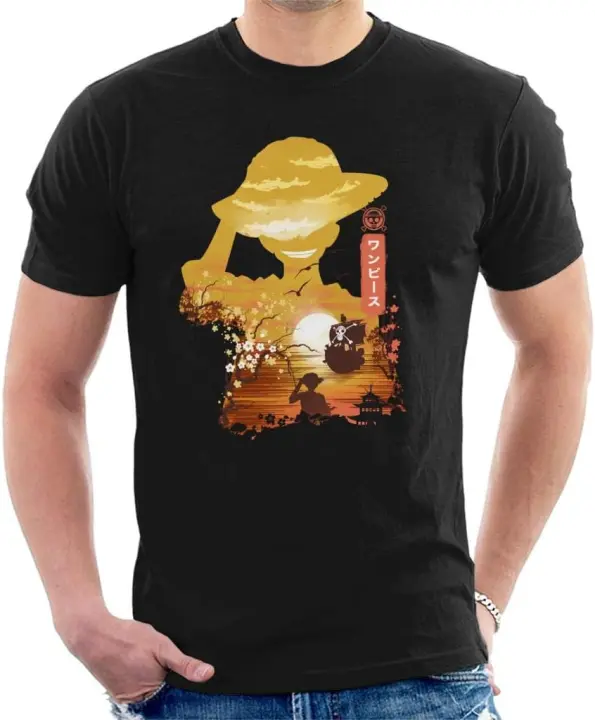 Camiseta de mono D Luffy Ukiyo E One Piece para hombre - 1