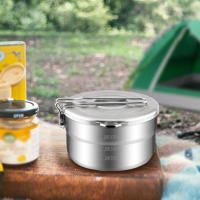 Estuche De Almuerzo De Acero Inoxidable De 1.5L Con Bolsa De Almacenamiento Para Camping Senderismo Pesca - details 7